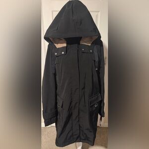 Jones New York Black Hooded Water Resistant Jacket NWT